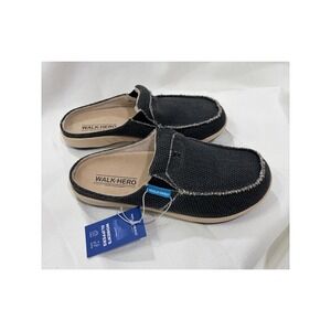 Walk Hero Women Orthopedic Slippers Arch Support Canvas Black Size 7